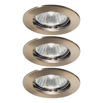 Ideal Lux - Rinkinys 3x įleidžiamų šviestuvų JAZZ 1xGU10/50W/230V Ø 7,7 cm bronziniai