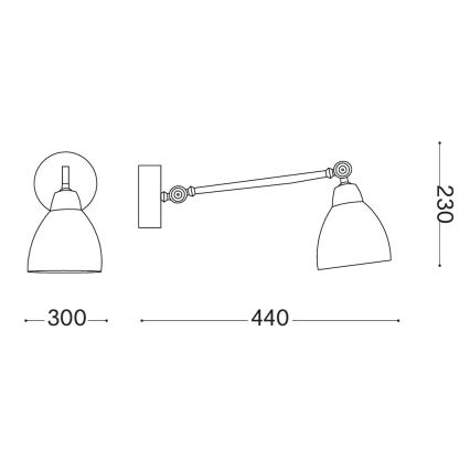 Ideal Lux - Sieninis šviestuvas 1xE27/42W/230V juodas