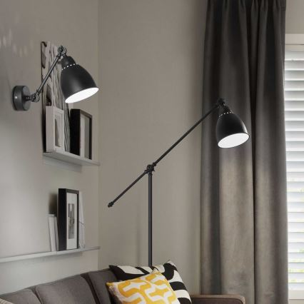 Ideal Lux - Sieninis šviestuvas 1xE27/60W/230V juoda