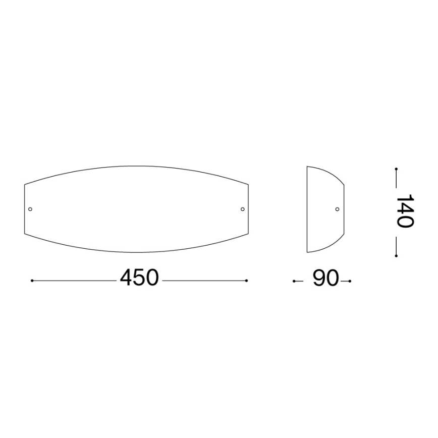 Ideal Lux - Sieninis šviestuvas ALI 2xE27/60W/230V baltas