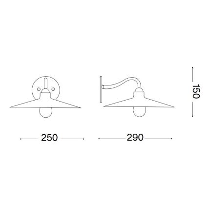Ideal Lux - Sieninis šviestuvas CANTINA 1xE14/40W/230V bronza