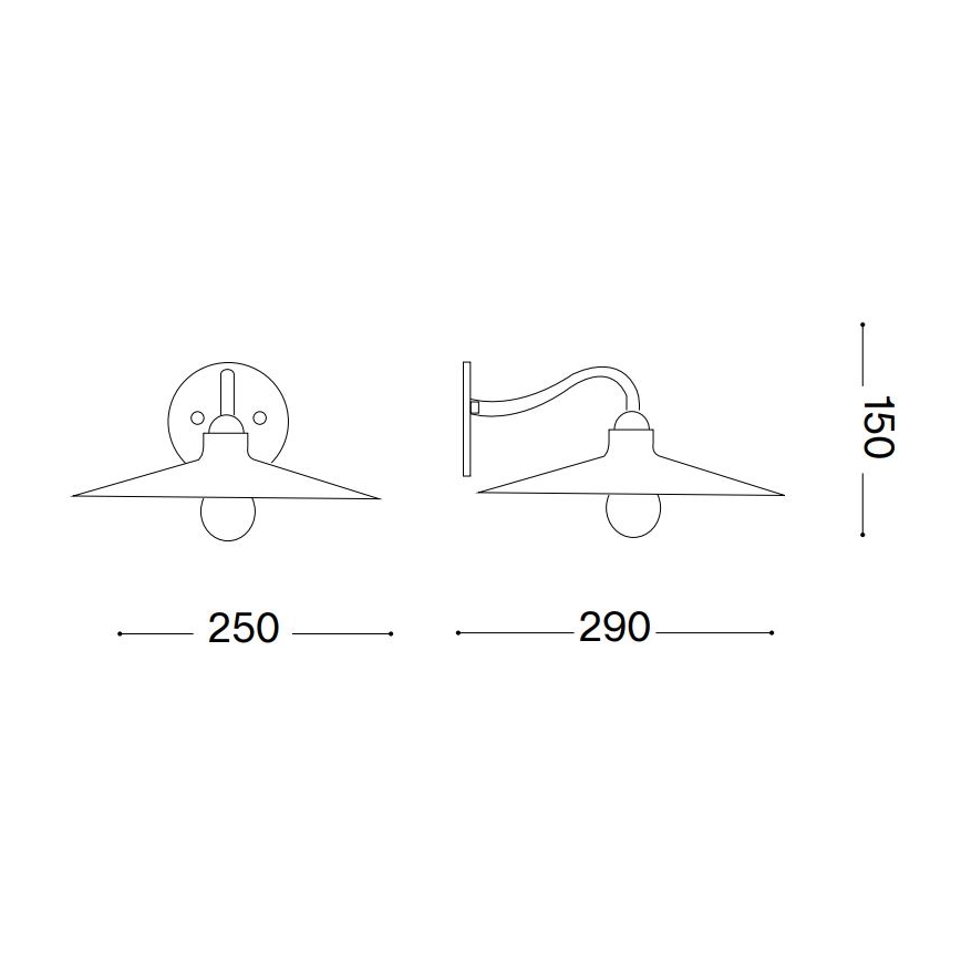 Ideal Lux - Sieninis šviestuvas CANTINA 1xE14/40W/230V bronza