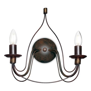 Ideal Lux - sieninis šviestuvas CORTE 2xE14/40W/230V, rudos spalvos/patina