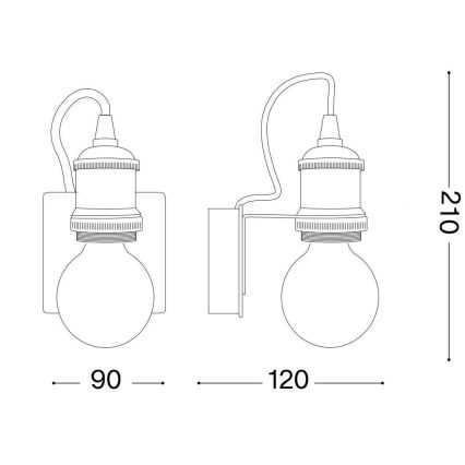 Ideal Lux - Sieninis šviestuvas FRIDA 1xE27/60W/230V varis