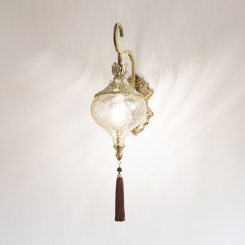 Ideal Lux - Sieninis šviestuvas HAREM 1xE27/42W/230V žalvaris