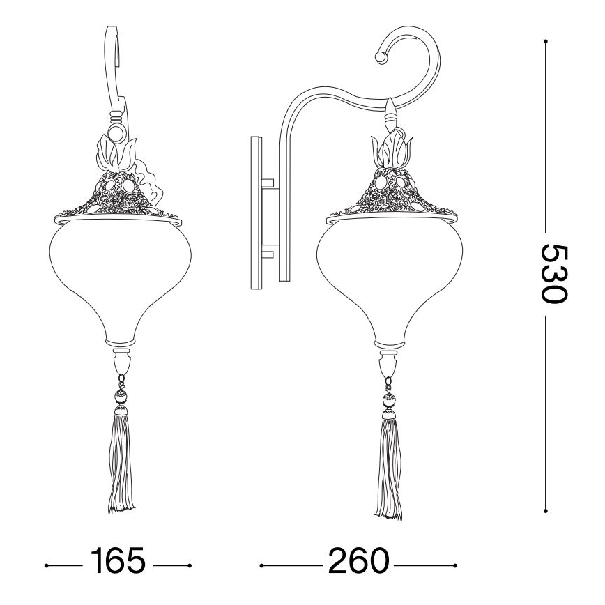 Ideal Lux - Sieninis šviestuvas HAREM 1xE27/42W/230V žalvaris