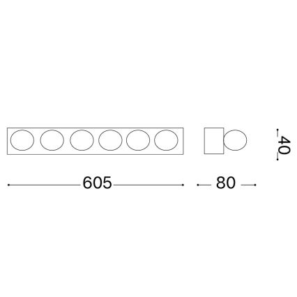 Ideal Lux - Sieninis šviestuvas PRIVE 6xE14/40W/230V baltas