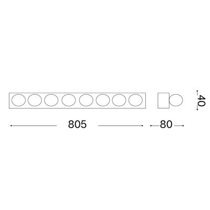 Ideal Lux - Sieninis šviestuvas PRIVE 8xE14/40W/230V balta