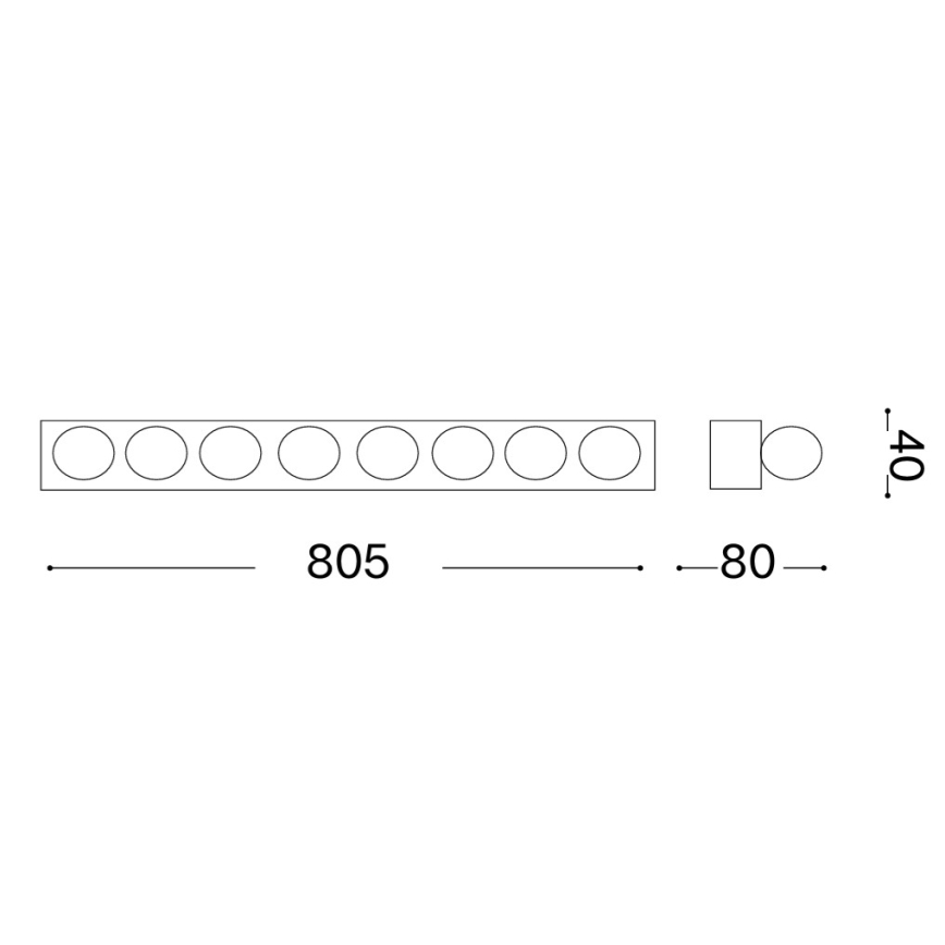 Ideal Lux - Sieninis šviestuvas PRIVE 8xE14/40W/230V balta