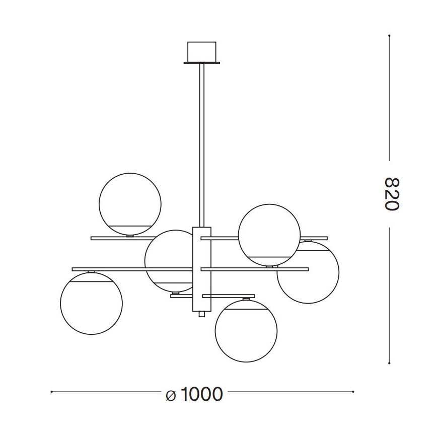 Ideal Lux - Sietynas ant stulpo GOURMET 6xE14/28W/230V diametras 100 cm auksas