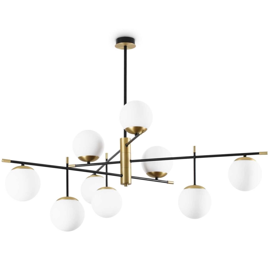 Ideal Lux - Sietynas ant stulpo GOURMET 9xE14/28W/230V diametras 131,5 cm auksas