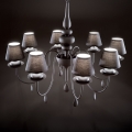 Ideal Lux - Sietynas, kabinamas ant grandinės BLANCHE 8xE14/40W/230V diametras 92 cm juoda