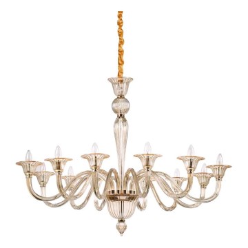 Ideal Lux - Sietynas, kabinamas ant grandinės BRIGITTA 12xE14/40W/230V diametras 120 cm žalvaris