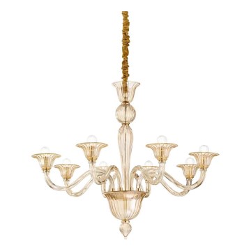 Ideal Lux - Sietynas, kabinamas ant grandinės BRIGITTA 8xE14/40W/230V diametras 89 cm žalvaris