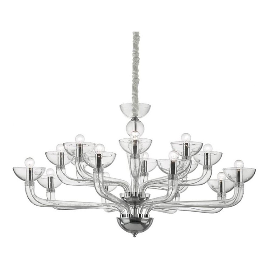 Ideal Lux - Sietynas, kabinamas ant grandinės CASANOVA 16xE14/40W/230V diametras 120 cm permatoma