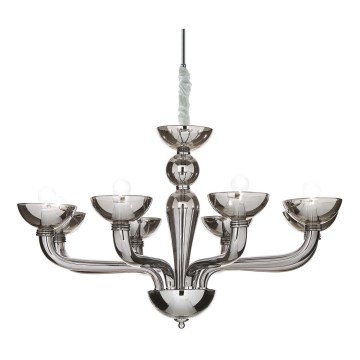 Ideal Lux - Sietynas, kabinamas ant grandinės CASANOVA 8xE14/40W/230V diametras 88 cm pilka