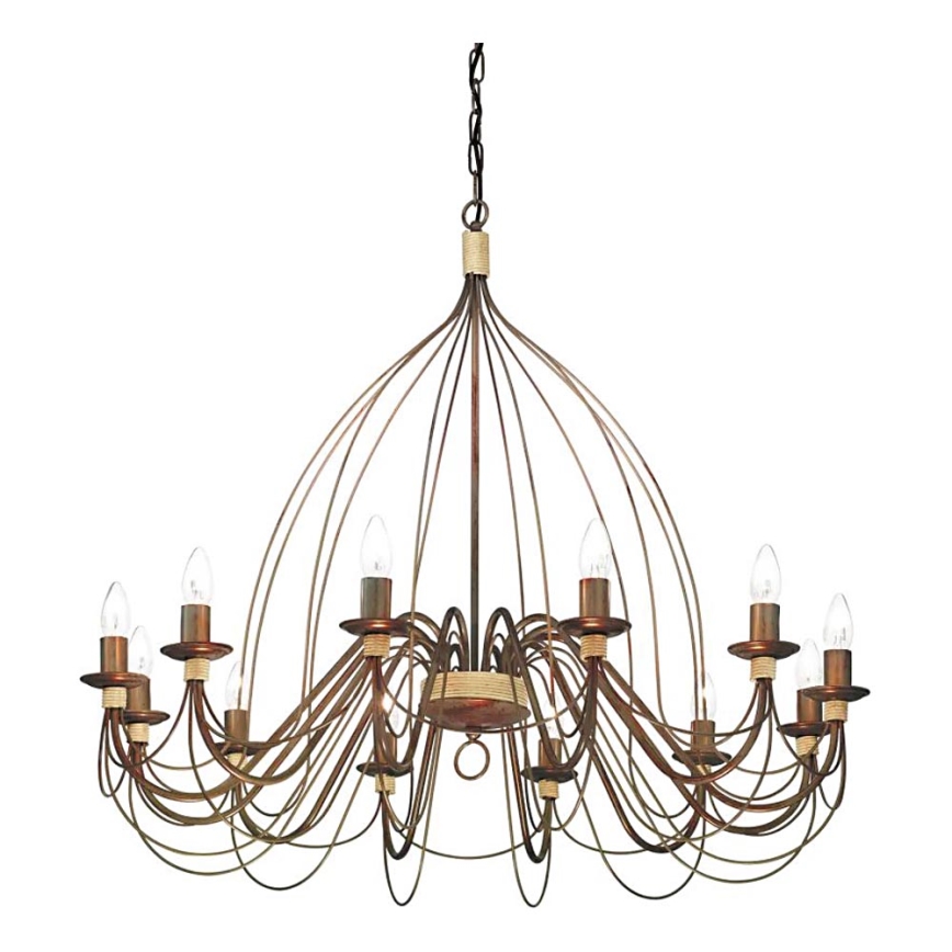 Ideal Lux - Sietynas, kabinamas ant grandinės CORTE 12xE14/40W/230V diametras 95 cm varis
