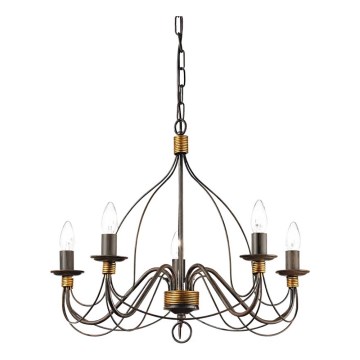 Ideal Lux - Sietynas, kabinamas ant grandinės CORTE 5xE14/40W/230V diametras 54 cm varis