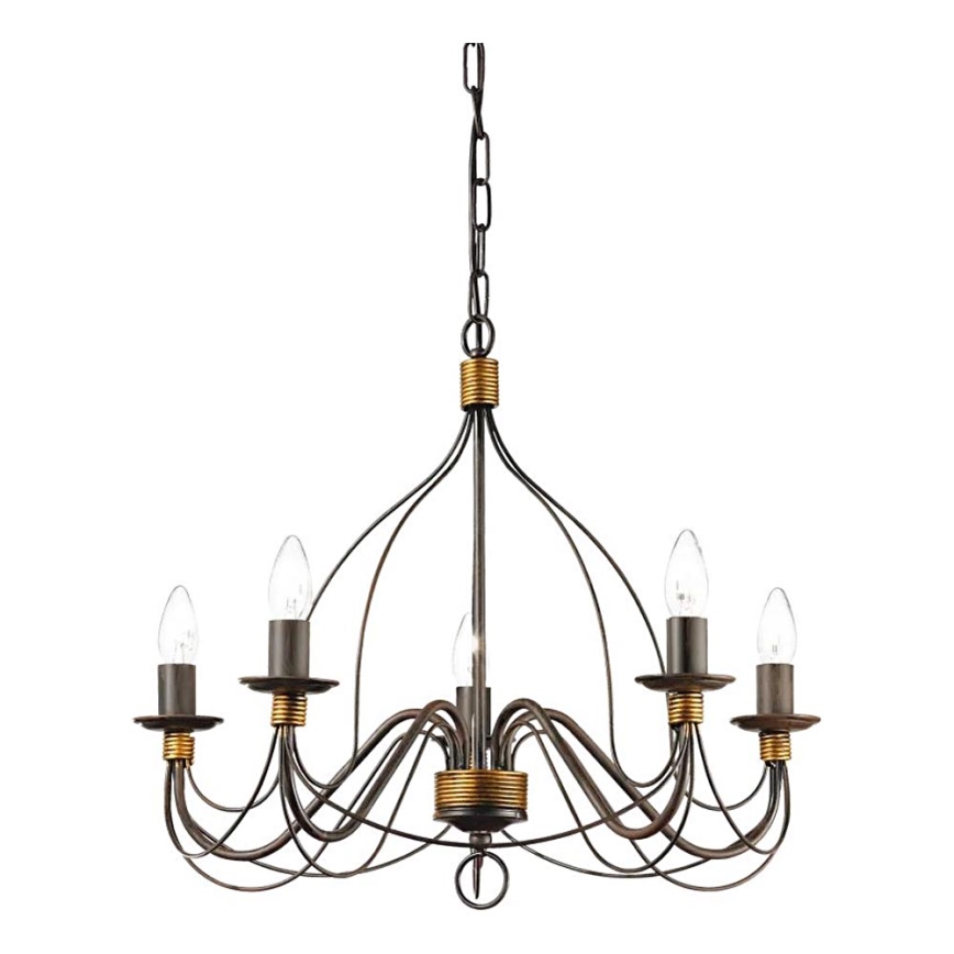 Ideal Lux - Sietynas, kabinamas ant grandinės CORTE 5xE14/40W/230V diametras 54 cm varis