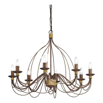 Ideal Lux - Sietynas, kabinamas ant grandinės CORTE 8xE14/40W/230V diametras 80 cm varis
