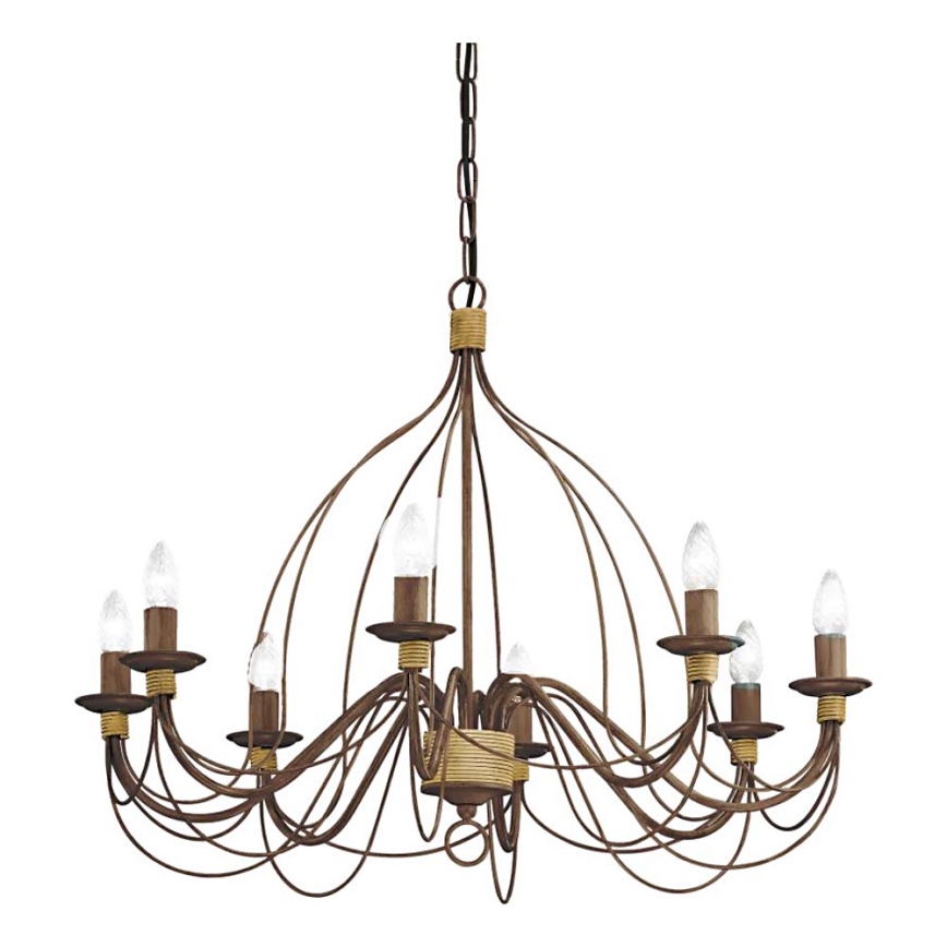 Ideal Lux - Sietynas, kabinamas ant grandinės CORTE 8xE14/40W/230V diametras 80 cm varis
