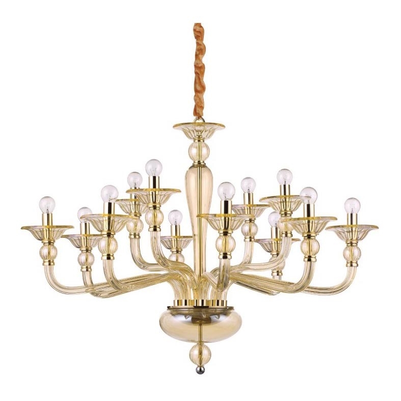 Ideal Lux - Sietynas, kabinamas ant grandinės DANIELI 12xE14/40W/230V diametras 94 cm žalvaris