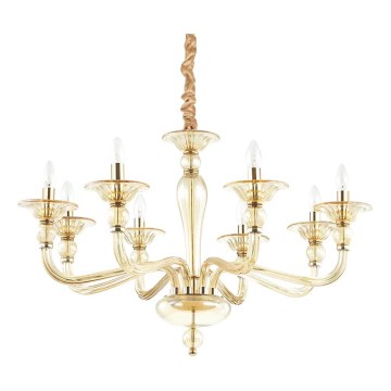 Ideal Lux - Sietynas, kabinamas ant grandinės DANIELI 8xE14/40W/230V diametras 85 cm žalvaris