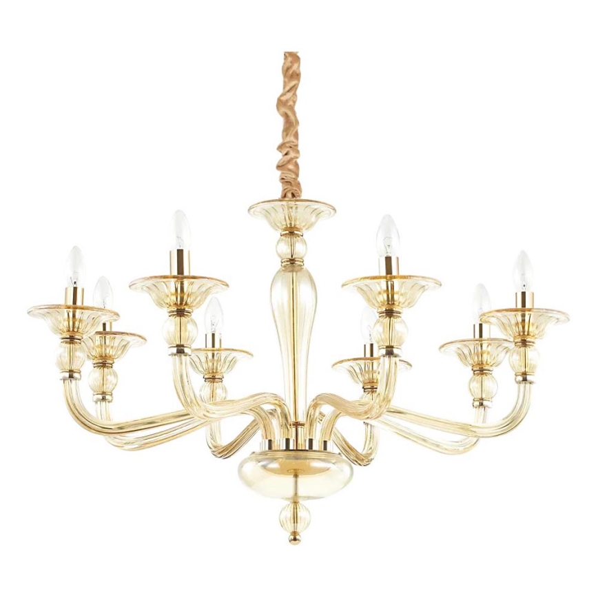 Ideal Lux - Sietynas, kabinamas ant grandinės DANIELI 8xE14/40W/230V diametras 85 cm žalvaris