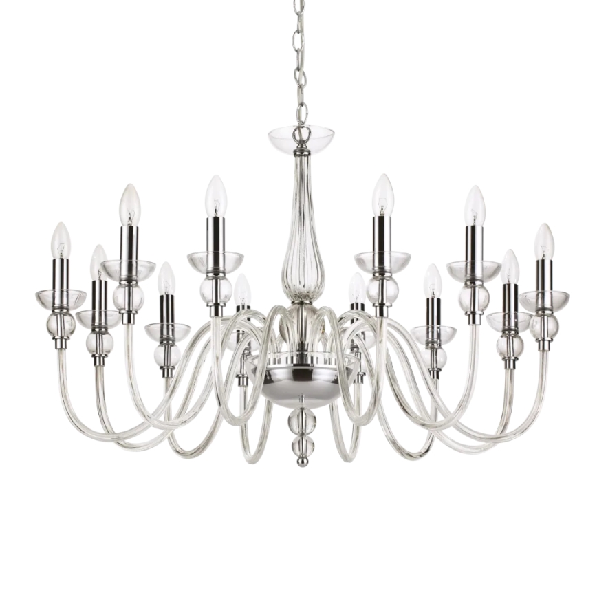 Ideal Lux - Sietynas, kabinamas ant grandinės DOGE 12xE14/40W/230V diametras 91 cm blizgus chromas