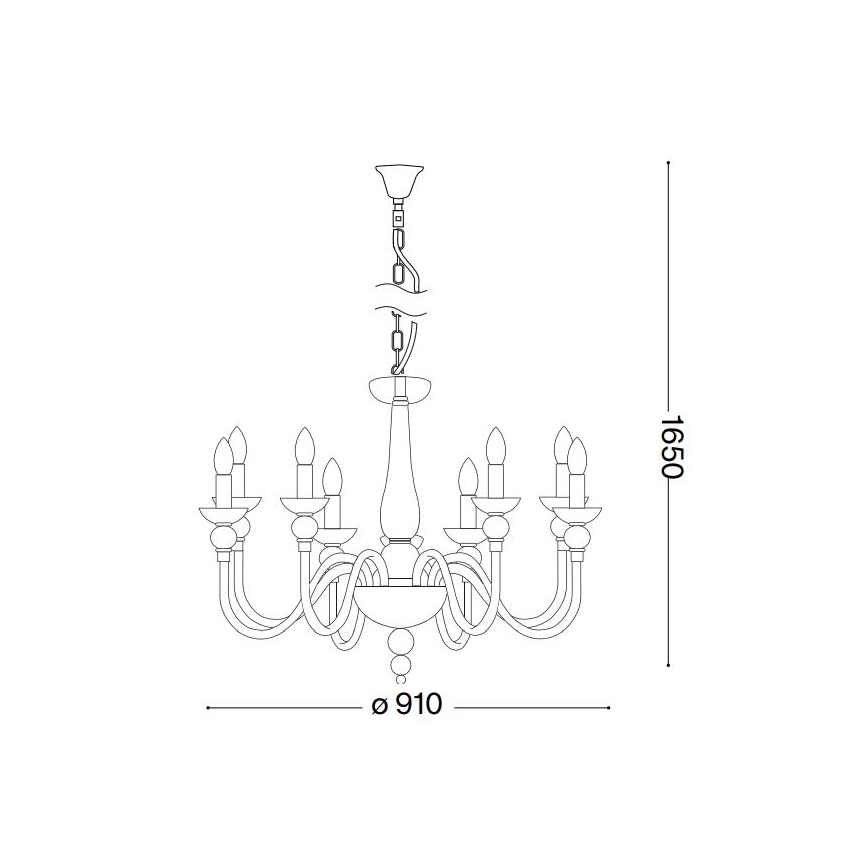 Ideal Lux - Sietynas, kabinamas ant grandinės DOGE 12xE14/40W/230V diametras 91 cm blizgus chromas