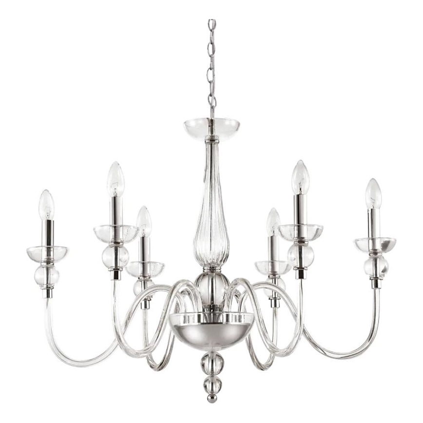 Ideal Lux - Sietynas, kabinamas ant grandinės DOGE 6xE14/40W/230V diametras 75 cm blizgus chromas