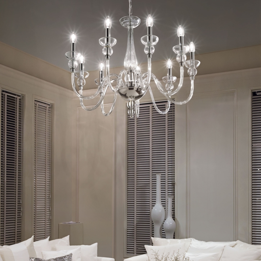 Ideal Lux - Sietynas, kabinamas ant grandinės DOGE 9xE14/40W/230V diametras 75 cm blizgus chromas