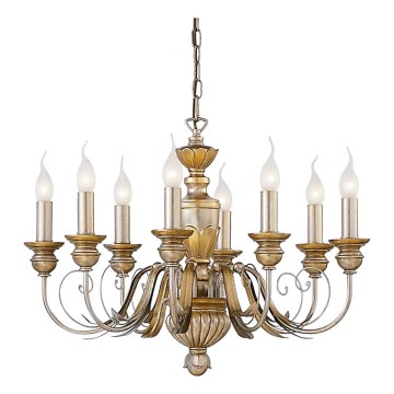 Ideal Lux - Sietynas, kabinamas ant grandinės FIRENZE 8xE14/40W/230V diametras 64 cm auksas