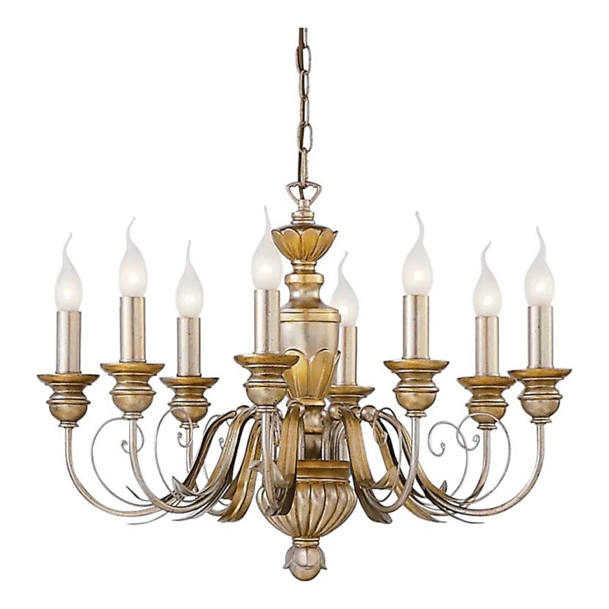Ideal Lux - Sietynas, kabinamas ant grandinės FIRENZE 8xE14/40W/230V diametras 64 cm auksas