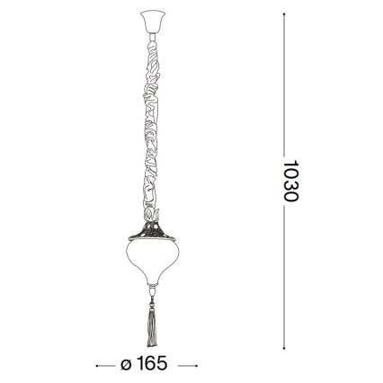 Ideal Lux - Sietynas, kabinamas ant grandinės HAREM 1xE27/42W/230V diametras 16,5 cm žalvaris