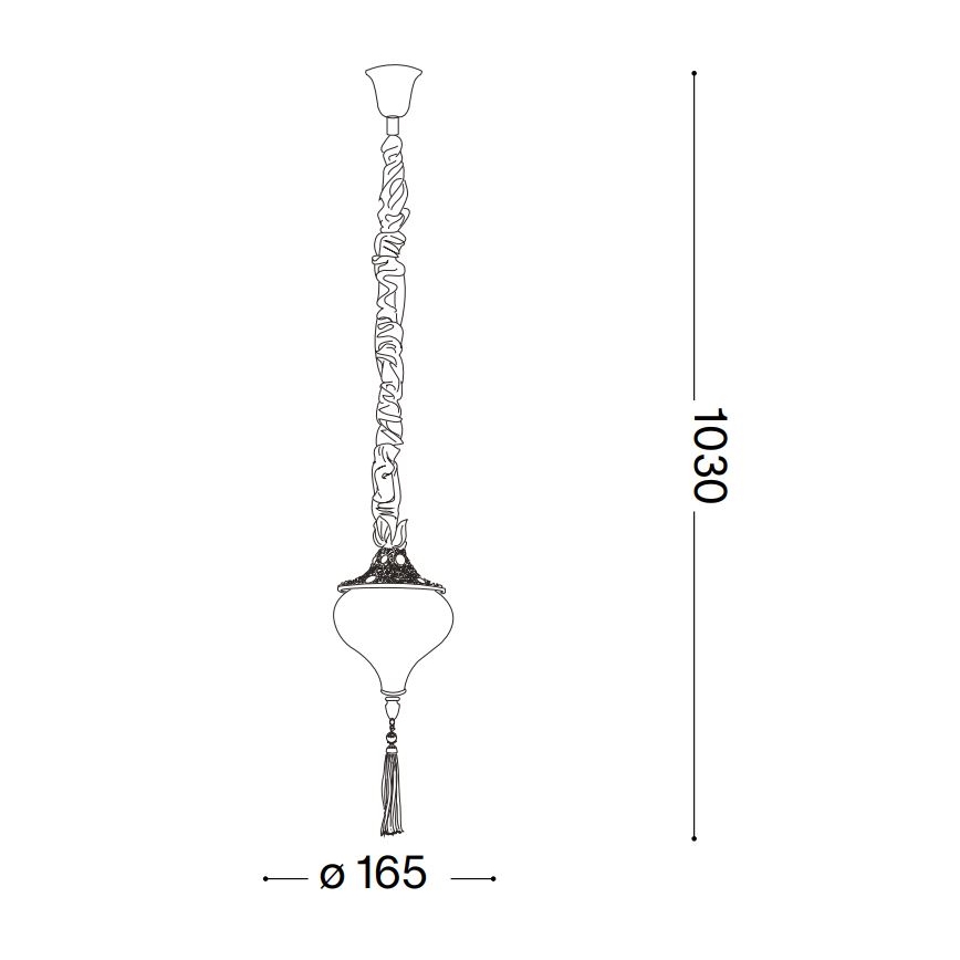 Ideal Lux - Sietynas, kabinamas ant grandinės HAREM 1xE27/42W/230V diametras 16,5 cm žalvaris