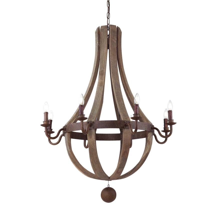 Ideal Lux - Sietynas, kabinamas ant grandinės MILLENNIUM 8xE14/40W/230V diametras 92 cm Beržas/ruda