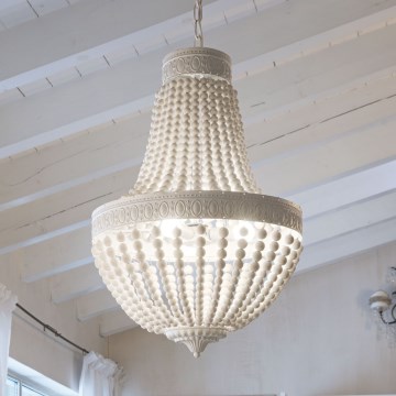 Ideal Lux - Sietynas, kabinamas ant grandinės MONET 5xE14/40W/230V diametras 40 cm kanapė/balta