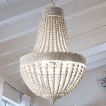 Ideal Lux - Sietynas, kabinamas ant grandinės MONET 6xE14/40W/230V diametras 50 cm kanapė/balta