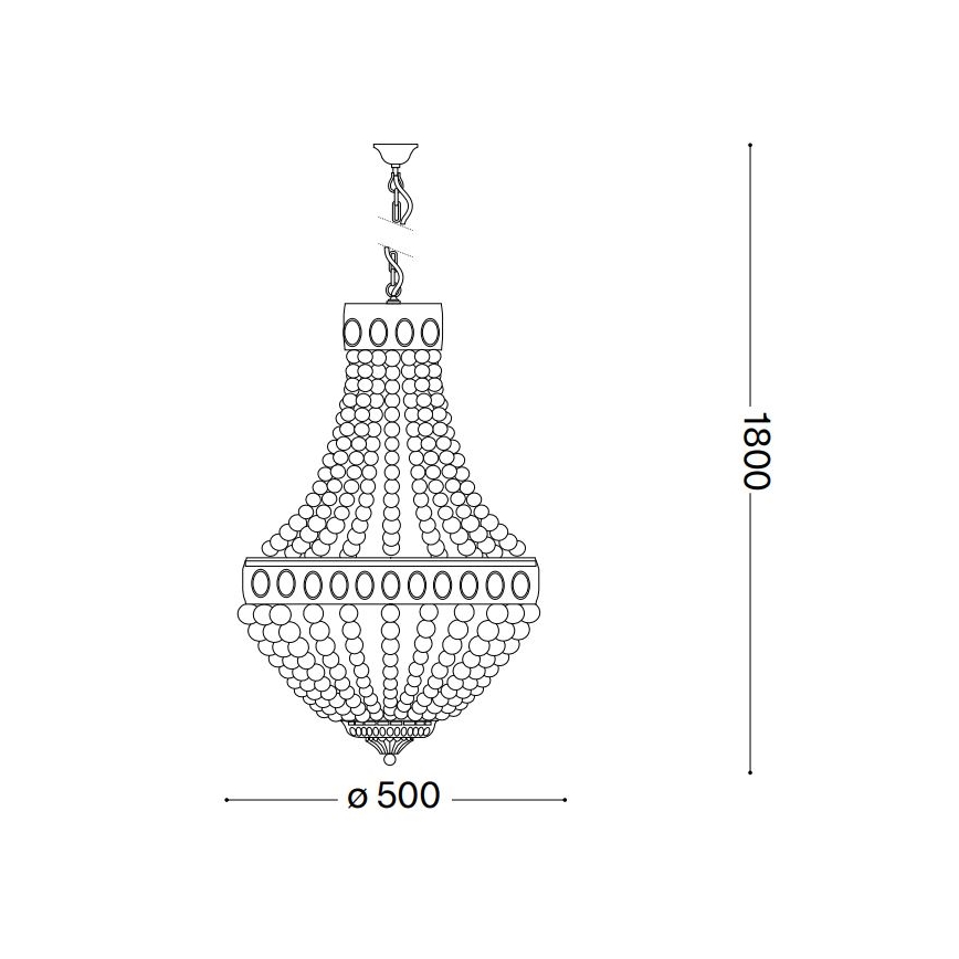 Ideal Lux - Sietynas, kabinamas ant grandinės MONET 6xE14/40W/230V diametras 50 cm kanapė/balta