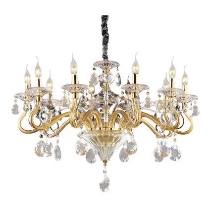 Ideal Lux - Krištolinis sietynas ant grandinės NEGRESCO 10xE14/28W/230V diametras 85 cm auksas