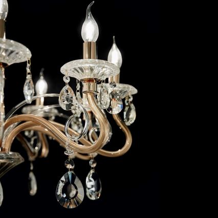 Ideal Lux - Krištolinis sietynas ant grandinės NEGRESCO 10xE14/28W/230V diametras 85 cm auksas