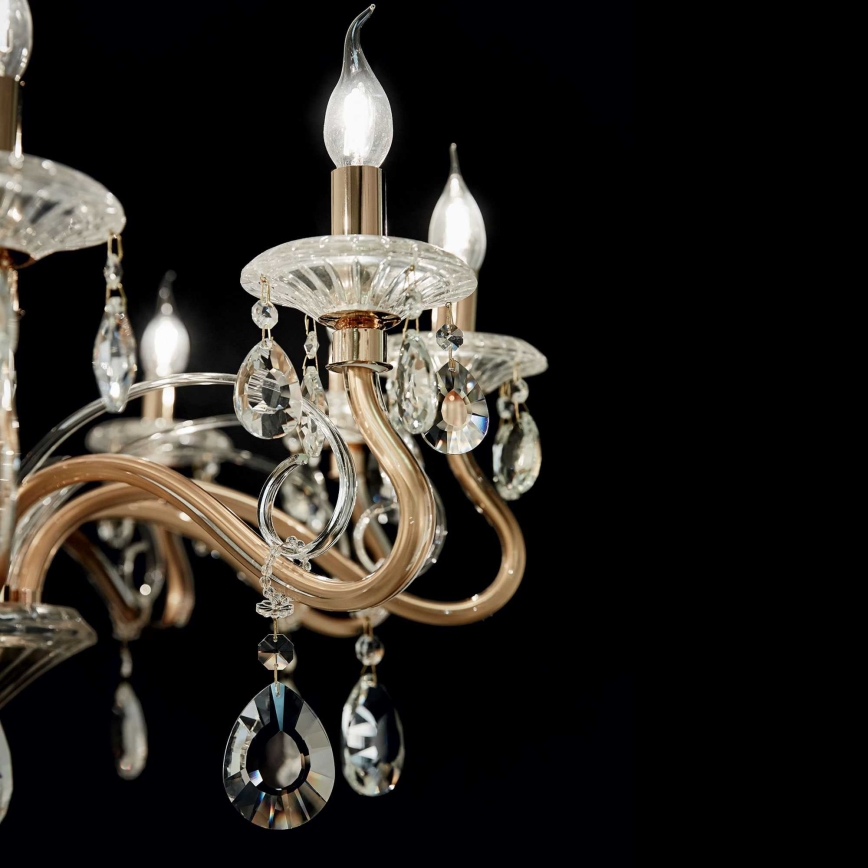Ideal Lux - Krištolinis sietynas ant grandinės NEGRESCO 10xE14/28W/230V diametras 85 cm auksas