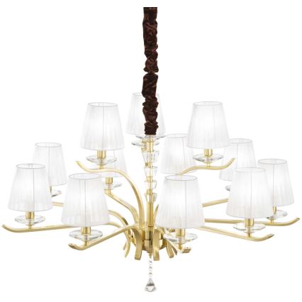 Ideal Lux - Krištolinis sietynas ant grandinės PEGASO 12xE14/28W/230V diametras 102 cm auksas