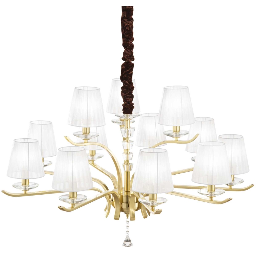 Ideal Lux - Krištolinis sietynas ant grandinės PEGASO 12xE14/28W/230V diametras 102 cm auksas