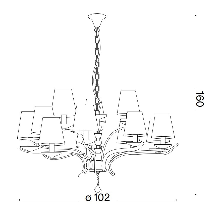 Ideal Lux - Krištolinis sietynas ant grandinės PEGASO 12xE14/28W/230V diametras 102 cm auksas