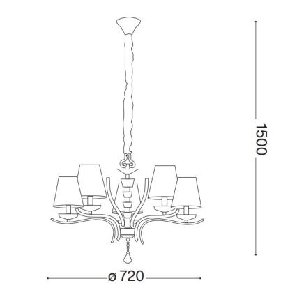 Ideal Lux - Krištolinis sietynas ant grandinės PEGASO 5xE14/28W/230V diametras 72 cm auksas