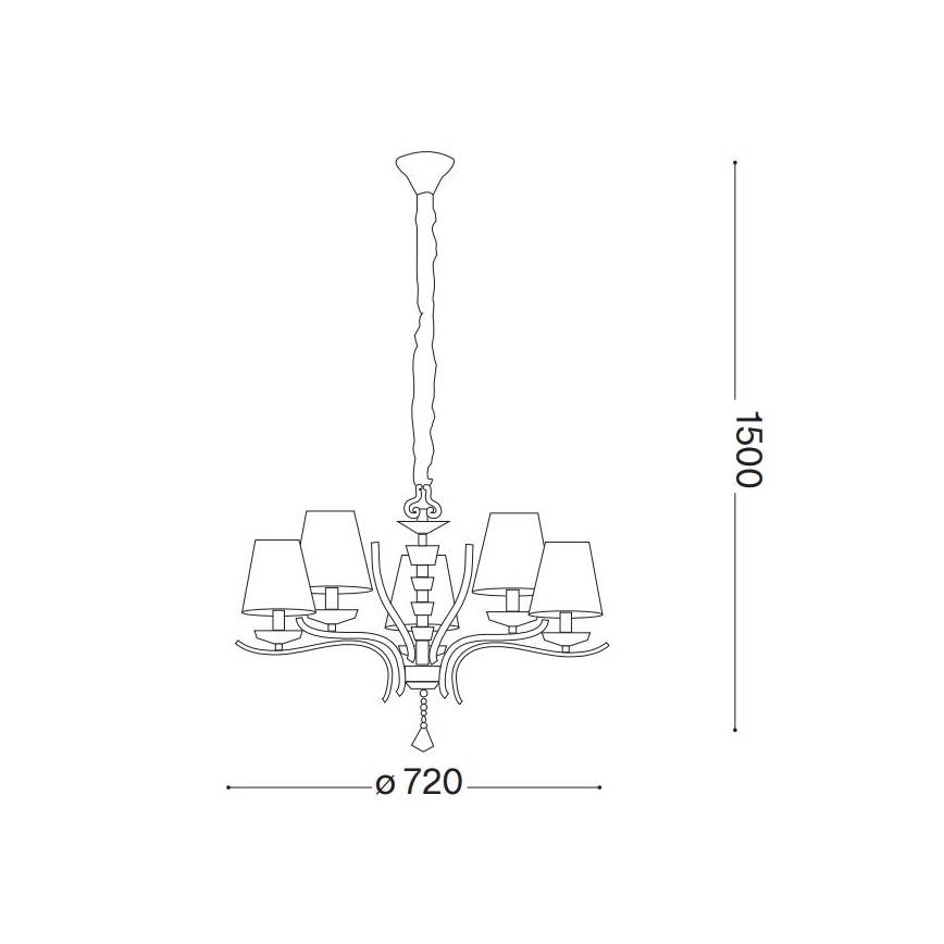 Ideal Lux - Krištolinis sietynas ant grandinės PEGASO 5xE14/28W/230V diametras 72 cm blizgus chromas