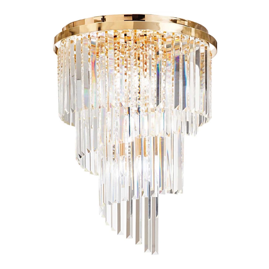 Ideal Lux - Tvirtinamas krištolinis sietynas CARLTON 12xE14/40W/230V diametras 50 cm auksas