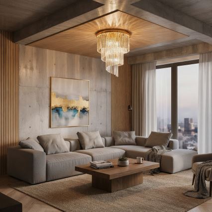 Ideal Lux - Tvirtinamas krištolinis sietynas CARLTON 12xE14/40W/230V diametras 50 cm auksas